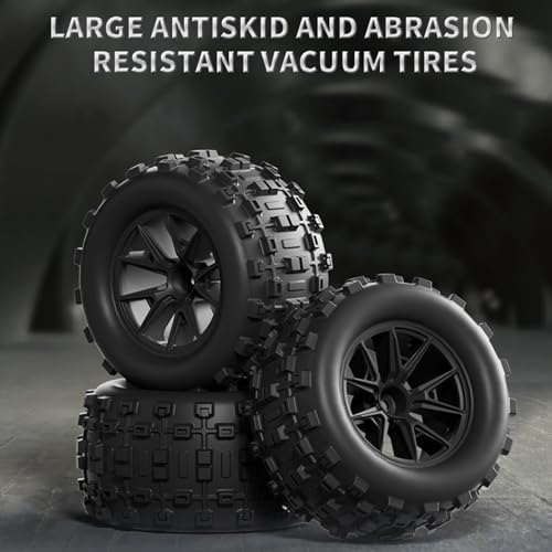 Brushless RC Cars for Adults, 1/16 Scale RC Truck, 55KM/H High Speed Remote Control Car, 2.4GHz 4WD All Terrains Off-Road RC Monster Truck with LED Light and Rechargeable Battery - size: 1 Battery