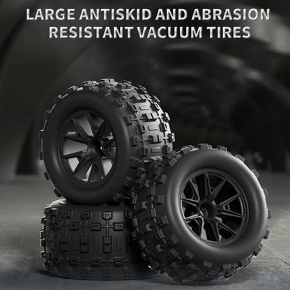 Brushless RC Cars for Adults, 1/16 Scale RC Truck, 55KM/H High Speed Remote Control Car, 2.4GHz 4WD All Terrains Off-Road RC Monster Truck with LED Light and Rechargeable Battery - size: 1 Battery