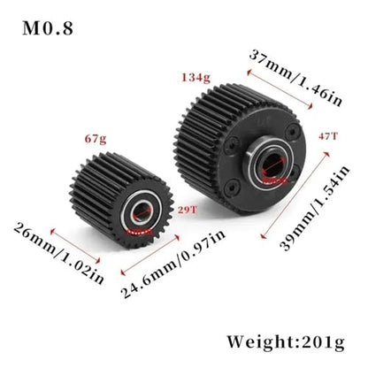 RC Car Toys For Arrma For Gorgon 1/10 Steel Gearbox Gear Diff Case Ldler Gear Set 47T 29T ARA311095 Monster Truck 4x2 RC Car Upgrade Parts
