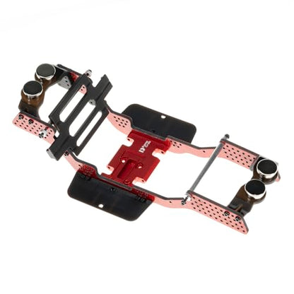 Carbon Fiber Chassis Kit for SCX24, 7° Angled Skid, LCG Chassis Kit for Axial SCX24 C10, JLU, Bronco, Deadbolt, red - color: Red