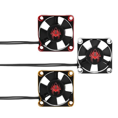 RC Car Metal Motors Cooling Fan 25mm 30mm 35mm 40mm 50mm RC Heatsink 28000RPM ESC Cooling Fans Glod-Black for 1/8 1/10 1/12 Truck Off Road Crawler Car 540 550 Brushless OR Brushed (50mm)