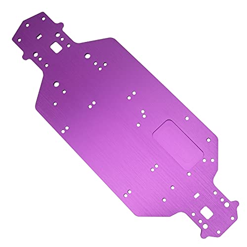 Aluminum Alloy Chassis Plate 03001 Upgrade Parts Compatible with Redcat Racing Lightning EP Drift Lightning STK HSP 94123 94103 1/10 RC Car (Purple) - color: Purple