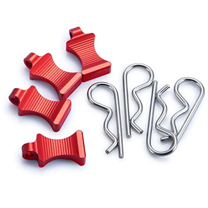 Que-T 1 Set Body Clips Pins with Pull Tabs for 1:6 Axial SCX6 AXI05000 RC Crawler Car (Red) - color: Red