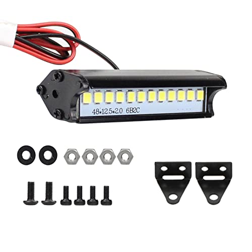 RC Light Bar 12LED Roof Lamp for 1/10 RC Crawler | Super bright,50mm/1.97",More robust thicker casing