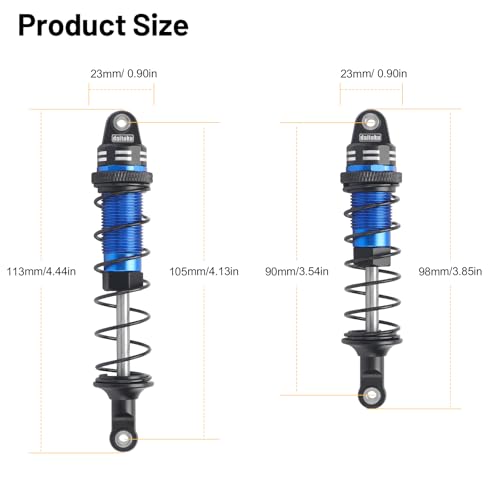 RC Car Shock, daitoku Shock Absorber Front & Rear for 1/10 Traxxas Slash 2WD/4X4 Hoss Rustler 4X4 VXL Bandit Nitro Stampede Replacement of 5862 - Blue - color: Blue