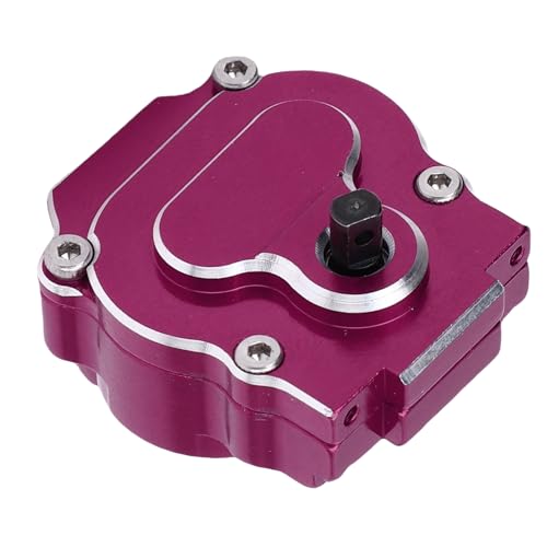 24:1 Complete Transmission Gearbox, CNC Aluminum Alloy RC Crawler Gearbox, Metal Gear Set with 24:1 Reduction Ratio for Ascent - 18 1/18 RC Car Upgrade Part (Purple) - color: Purple