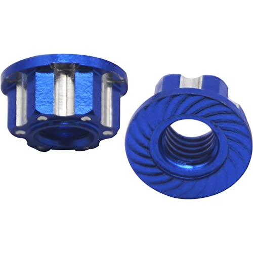 4Pcs Hexagonal Nuts, M4 Aluminum Alloy RC Wheel Hex Nuts Compatible with HSP Sakura D3 D4 1/10 RC Car (Blue) - color: Blue