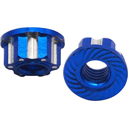 4Pcs Hexagonal Nuts, M4 Aluminum Alloy RC Wheel Hex Nuts Compatible with HSP Sakura D3 D4 1/10 RC Car (Blue) - color: Blue