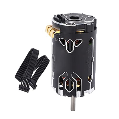 380 V2S Sensored Brushless Motor 10.5T Super Lightweight Brushless Motor for 1/12 1/14 RC Car Black Aluminum
