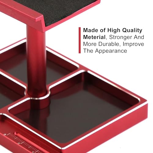 kingsea RC Car Work Stand 360° Rotation Body Mounts RC Repair Tool Set Aluminum Alloy RC Work Stand for 1/18 1/24 RC Car Truck Buggy (Red) - color: Red