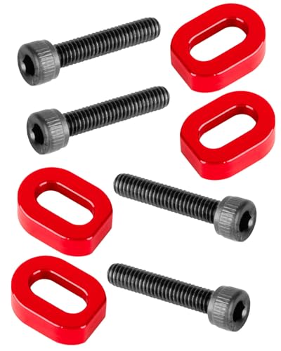 RC 7075 Aluminum Motor Mount Washers Shims Upgrades Part for 1/5 Scale TRX X-MAXX 6S 8S XRT 8S RC Car.Shims with Screws Hops Up,Red - color: Red(for 1/5)