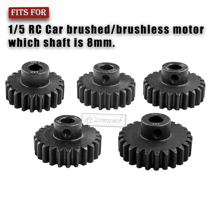 M1.5 8mm Pinion Gear Set Upgrades Parts for 1/5 RC Car Brushed Brushless Motor,Steel 5PCS Mod 1.5 21T 22T 23T 24T 25T 8mm Shaft Motor Gear Set Hops Up - style: M1.5(21T&22T&23T&24T&25T)