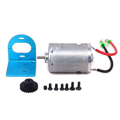 540 Brushed Motor Adjustable Mount W/Fan 27T Gear Upgrade Parts for 1/18 Wltoys A959 A969 A979 K929 RC Car A580048 (Blue)