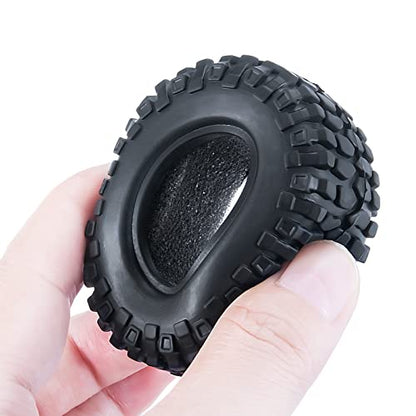 RC-Hub 4PCS 1.0" Crawler Tires Micro Rubber Tires for 1/24 Axial SCX24 90081 AXI00001 AXI00002 AXI00005 AXI00006 RC Crawler Car (54mm) - color: 54mm