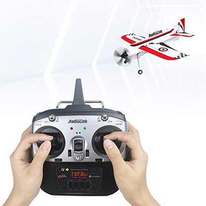 Radiolink T8FB 2.4GHz 8 Channels RC Remote Transmitter and Receiver R8EF Dual Stick Controller with Strap for RC Airplane Aircraft Boat Car and More(Mode 2)