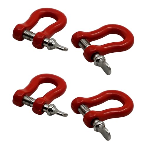4PCS Metal Trailer Tow Hook Hooks Shackles Accessories | For 1/10 Scale Axial SCX10 TRX4 D90, RC Crawler Car