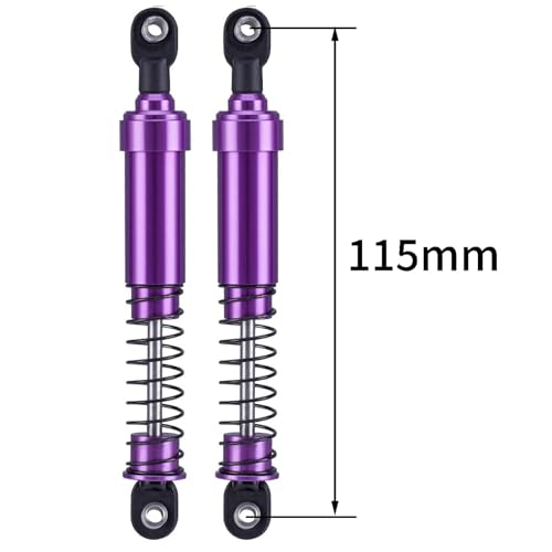 75mm-115mm Big Bore Shocks, RC Crawler Shocks for 1/10 RC Crawler LCG Chassis Gspeed V3 Element Enduro SCX10 TRX4 Gamde R1 Comp Builds DIY (purple 115mm 2pcs) - color: purple 115mm 2pcs