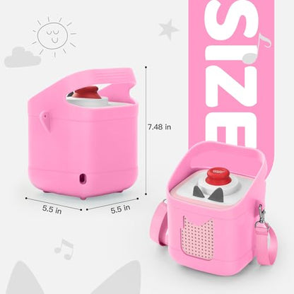 PISOSN Shockproof Carrying Case for Toniebox 2 – Anti-Slip Silicone Cover with Handle for Secure Grip (Pink) - color: Pink