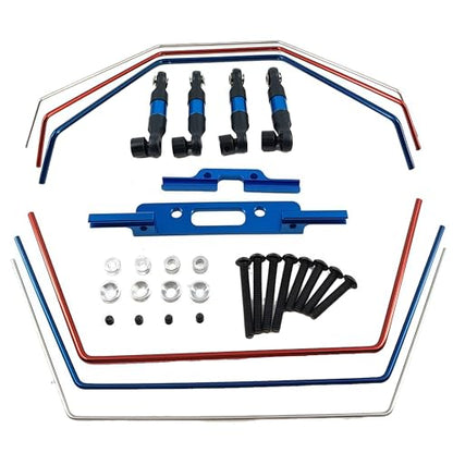 Front Rear Wide Sway Bar Kit for 1/10 Slash 2WD RC Truck Suspension Upgrade | Metal Anti-Roll Bar Set,Suspension Stabilizer,Wide Track,Improved Handling,Reduced Body Roll,Durable,High Strength,RC Parts