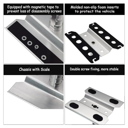 RC Car Stand RC Repair Stand 360 Degree Rotation Lift or Lower for Traxxas Arrma Redcat Axial RC4WD HSP Losi 1/8 1/10 1/12 1/16 Scale RC Crawler Car Truck Buggies (Silver) - color: Silver