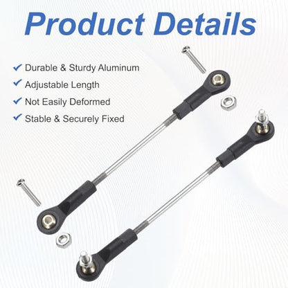 MECCANIXITY 4Pcs Adjustable Turnbuckles Camber Link, 84-94mm Turnbuckle Rod Steering Servo Linkage with M3 Ball Head Rod Ends for RC Car Replace Parts - size: 84-94mm