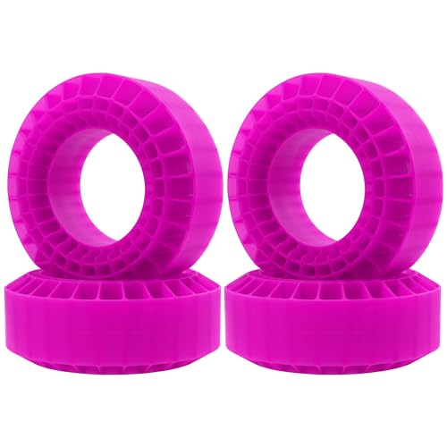 4Pcs Vgoohobby Silicone Rubber Insert Foam 1.9 Tire Inserts Foam Fit for 1.9 Crawler Tires Compatible with SCX10 TRX4 1/10 RC Crawler Car (Purple) - color: Purple