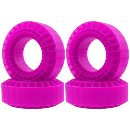 4Pcs Vgoohobby Silicone Rubber Insert Foam 1.9 Tire Inserts Foam Fit for 1.9 Crawler Tires Compatible with SCX10 TRX4 1/10 RC Crawler Car (Purple) - color: Purple