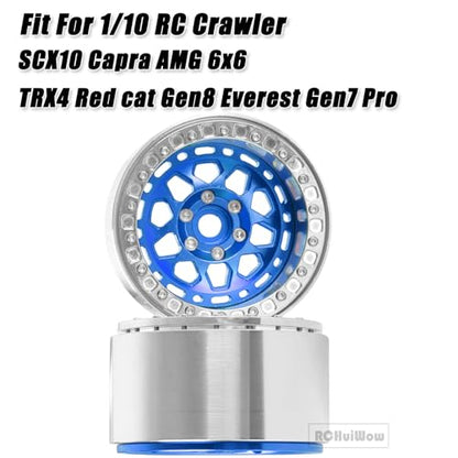 2.2" Beadlock RC Wheels for 1/10 RC Crawler SCX10 Capra,AMG 6x6,TRX4,Red cat Gen8 Everest Gen7 Pro,Alloy Aluminium rc Wheels 2.2 Beadlock Wheels 2.2 Beadlock Rims,4pcs,Navy Blue - color: Navyblue(4pcs)