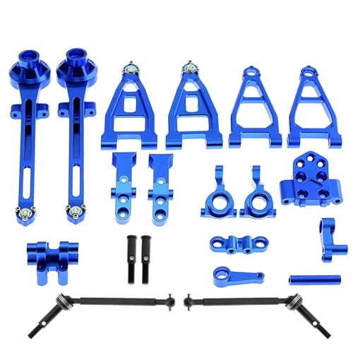 Rc Car Steering Cup for Tamiya 58719 for BBX BB01 BB-01 Metal Suspension Arms Steering Knuckle RC for Buggy Car Accessories Modification Parts Kit Set(Blue) - color: Blue