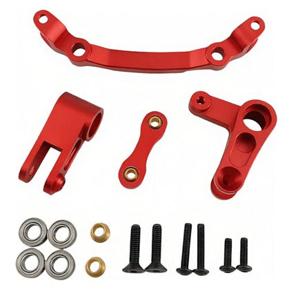 Aluminum Steering Bellcrank for ARRMA Granite Senton Typhon Big Rock (Red) | 1/10,3S,Outcast Kraton 4S,AR340132 ARAC3020 ARA340179,CNC Steering Rack,High Strength,Precision Fit,RC Upgrade - color: Red