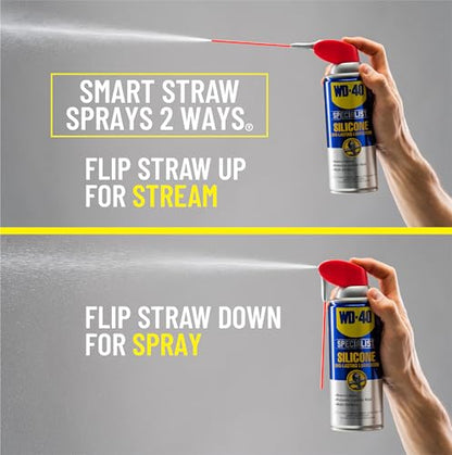 WD-40 Specialist® Silicone, Dry Silicone Lubricant for Window Tracks, Cables, Pulleys, Superior Lubrication for Equipment, Moving Parts, Industrial Applications, Bigger Can, 13.3 OZ [6-Pack] - size: 6-pack, style: 13.3 Oz