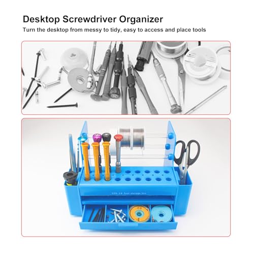 Toolrack Small Tool Storage Desk Holder Workbench Organizer Aluminum Alloy Dark Grey Desktop Angle Height Adjustable for Rc Repair Tool