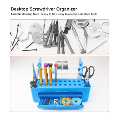 Toolrack Small Tool Storage Desk Holder Workbench Organizer Aluminum Alloy Dark Grey Desktop Angle Height Adjustable for Rc Repair Tool