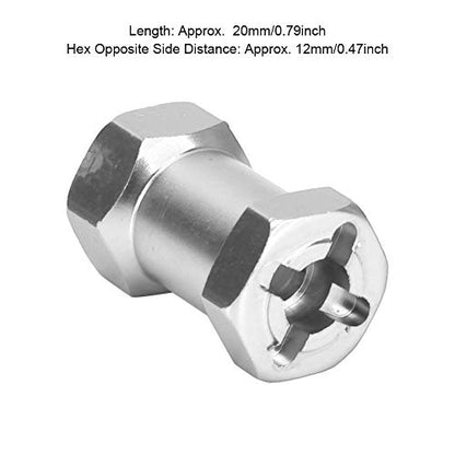 Generic 20mm Extension Wheel Hub Hex Drive Adapter, Durable Aluminium Alloy, Easy Install for 1/10 RC Drift Cars, 4PCS, SilverRedBlack (Silver) - color: Silver