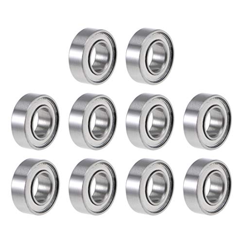 uxcell R166ZZ Deep Groove Ball Bearing 3/16-inchx3/8-inchx1/8-inch Shielded Z2 Lever Bearings 10pcs - size: 3/16"x3/8"x1/8"
