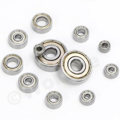 72Pcs 6 Sizes High Carbon Steel Bearings Assortment Set, 693ZZ, 623ZZ, 624ZZ, 685ZZ, 687ZZ,627ZZ Deep Groove Ball Bearings Double Shielded Miniature Deep Ball Bearings - style: High Carbon Steel-72Pcs