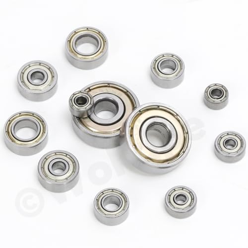 48Pcs 6 Sizes Bearing Steel Bearings Assortment Set, 693ZZ, 623ZZ, 624ZZ, 685ZZ, 687ZZ,627ZZ Deep Groove Ball Bearings Double Shielded Miniature Deep Ball Bearings - style: Bearing Steel-48Pcs