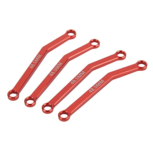 RC Metal Chassis Pull Rods Steering Rods Suspension Links Set, Aluminum Alloy Upgrade Parts for FMS FCX24 1/24 RC Crawler Car with High Strength Lightweight Design (Red) - color: Red