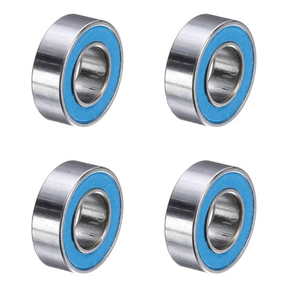 uxcell 4 Pcs MR126-2RS Deep Groove Micro Bearing, 6x12x4mm Double Rubber Sealed Chrome Steel Small Bearings (ABEC5, Z4 Low Noise) - size: MR126-2RS