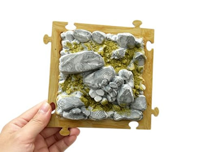 RC Rock Crawler Terrain Obstacle Compatible with SCX30, FMS, Orlandoo Hunter, K10, Kyosho KC10, Rlaarlo Mini RC Climbing Track Modular Rock Course for 1/30 1/43 Crawlers (Style 4)
