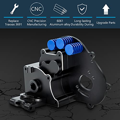 GLOBACT RC Transmission for 1/10 Slash/Stampede/Rustler 2WD, Replace 3691 | Including Aluminum Motor Plate and Arm Mounts