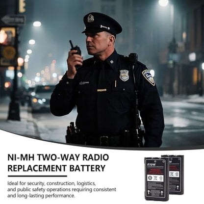 (2-Pack) 7.2V 1200mAh Ni-MH Battery for HNN9018A, HNN9018AR | Fits HNN9018BR and compatible Motorola SP21, SP50, P10 and HT10 two-way radios.