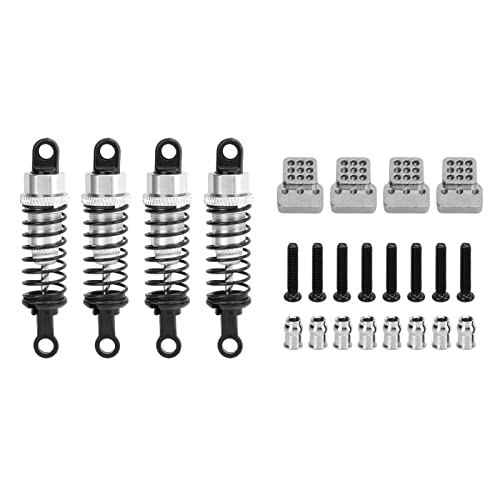 4Pcs RC Shock Absorbers, 64mm Aluminum Alloy Shock Absorber Oil Damper Adjustable Remote Control with Shock Mount Silver - size: Silver
