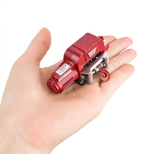 AMK RC Winch, 1/10 Metal Winch Kit with Controller, RC Crawler Accessory for TRX4 TRX6 Axial SCX10 D90 CC01 TF2 Wrangler 90046 90047 D110 (Red) - color: Red