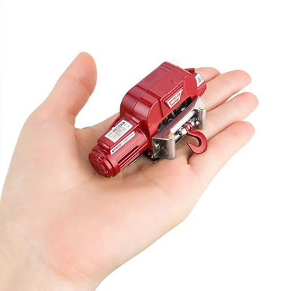 AMK RC Winch, 1/10 Metal Winch Kit with Controller, RC Crawler Accessory for TRX4 TRX6 Axial SCX10 D90 CC01 TF2 Wrangler 90046 90047 D110 (Red) - color: Red