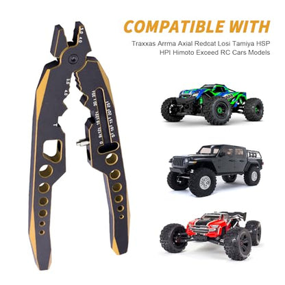 Metal Shock Absorber Pliers Ball Head Pliers Clip Multi-Function RC Tools for Traxxas Arrma Axial Redcat Losi Tamiya HSP HPI Exceed Cars (Black Gold) - color: Black Gold