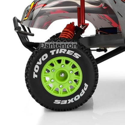1/10 1/8 Truck Wheels and Tires 12mm 14mm 17mm Hex OD 4.41" RC Short Course Tires for 1:8 1:10 Off Road Truck Car Traxxas Slash 2WD 4×4 Rc4wd Arrma Senton Axial Losi Redcat 4PCS (Green) - color: Green