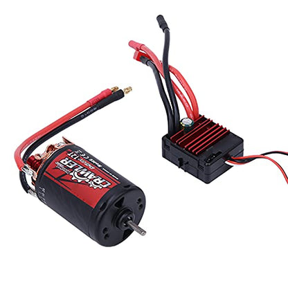 Topyond Brushed Motor, 5 Slot 550 12T and 80A for 1/10 RC Crawler Brushed M | 5 Slot 550 Brushed Motor 12T and 80A Esc Combo Set RC Car Accessories for 1/10 RC Crawler Brushed Motor Car