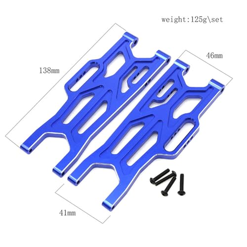 Aluminum Front Lower Suspension Arms Set Compatible for Arrma 1/10 Kraton/Outcast 4x4 4S V2 BLX RC Truck Upgrade Parts L/R Suspension Arms Swing Arm Replacement ARA330711 - color: blue, size: Front Lower