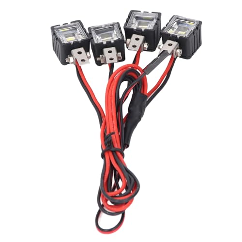 RC LED Lights, RC Car Lights White Lighting High Brightness LED Headlight RC Car Front for Axial for SCX10 90046 for Redcat RC Light Bar for 1:10 RC Crawler (4LED) - size: 4LED